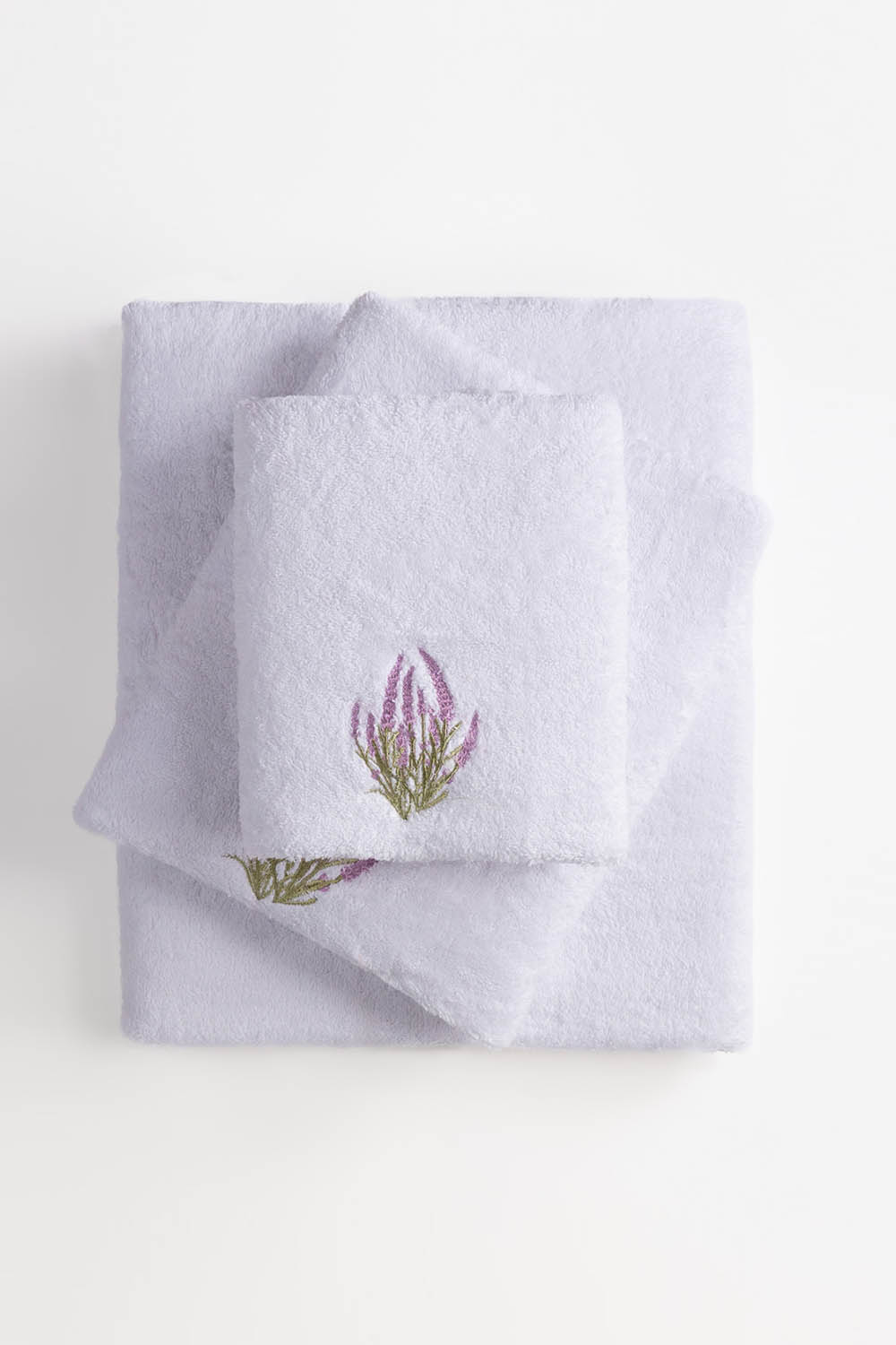 White 3pcs Embroidered Towel Set