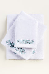 White-3pcs-Embroidered-Towel-Set