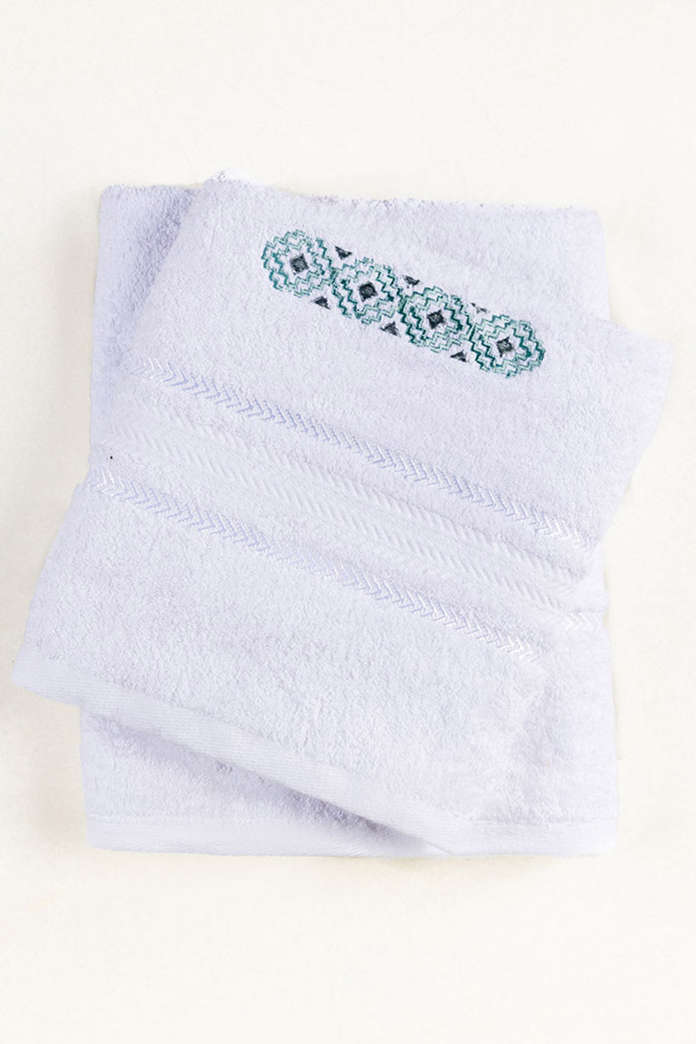 White Embroidered Towel