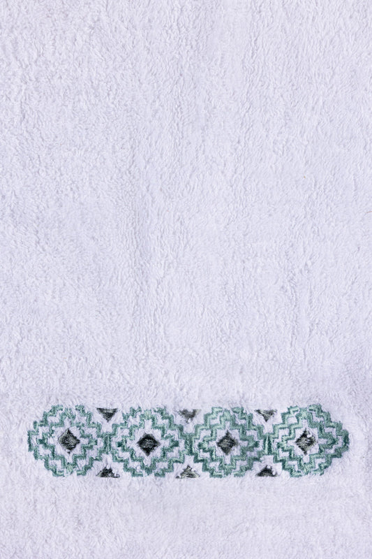 White Embroidered Towel