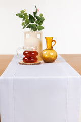 White Cube Dobby Table Runner