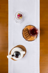 White Cube Dobby Table Runner