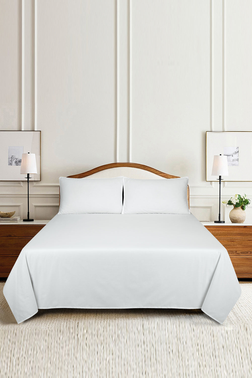 White T-150 Dyed Bed Sheet Set