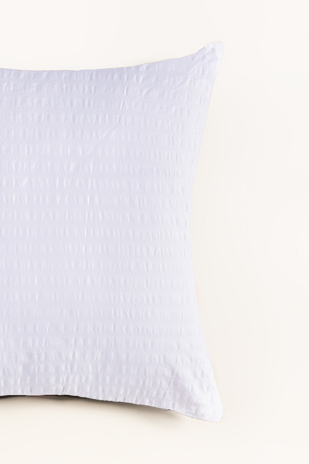 White T-150 Seersucker Square Cushion Cover