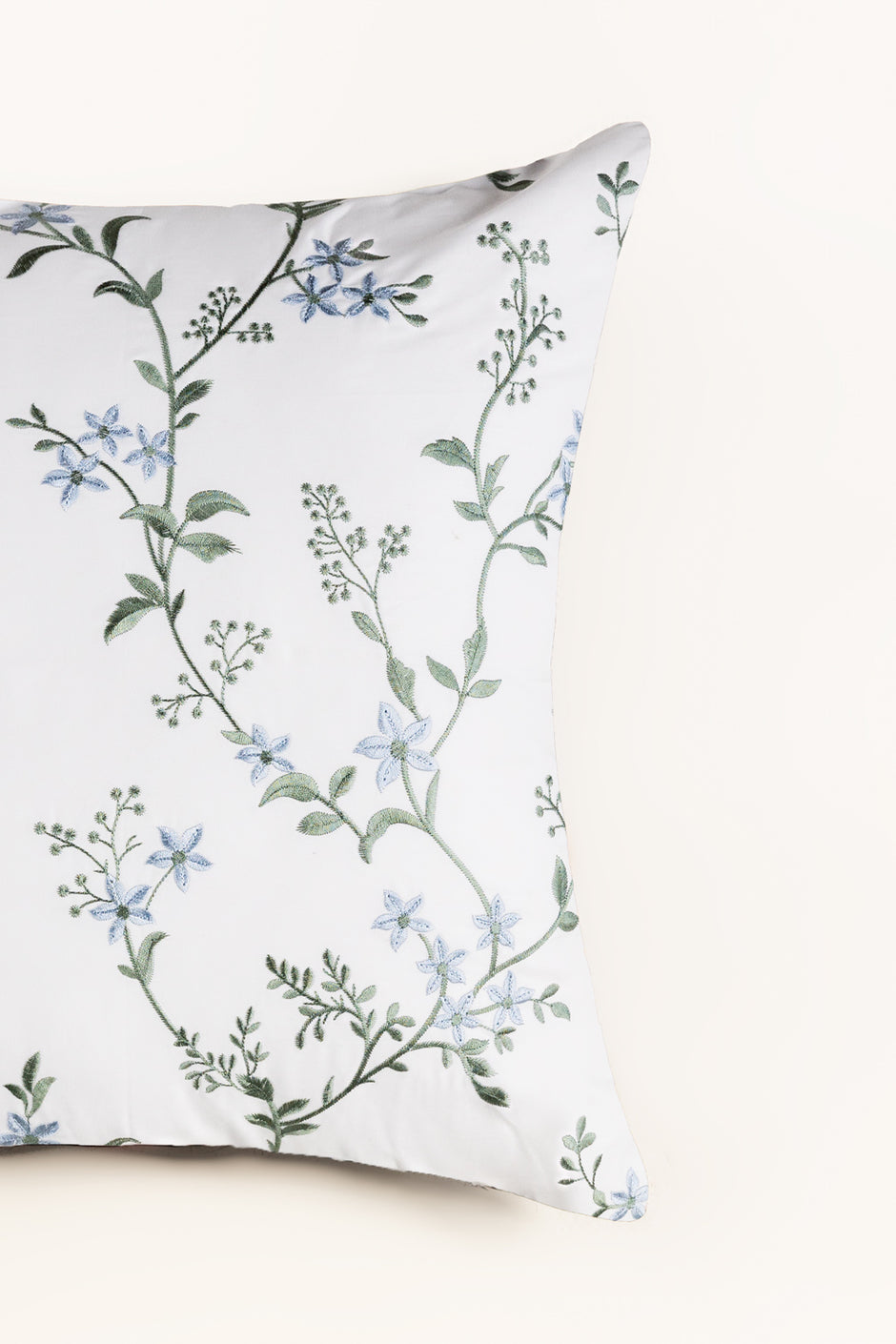 White T-400 Embroidered Square Cushion Cover 26