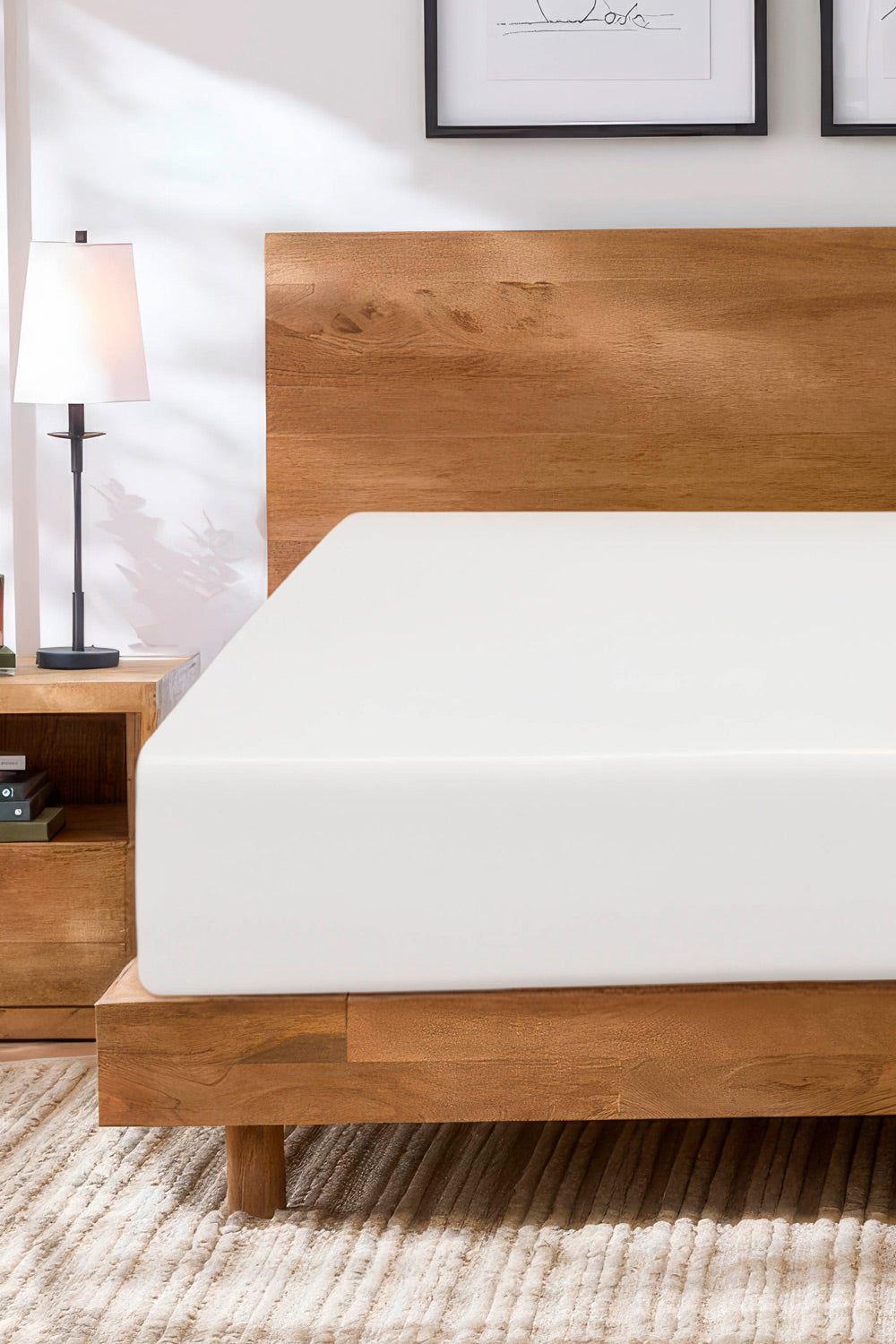 White Water Repellent Jersey Fitted Sheet 26