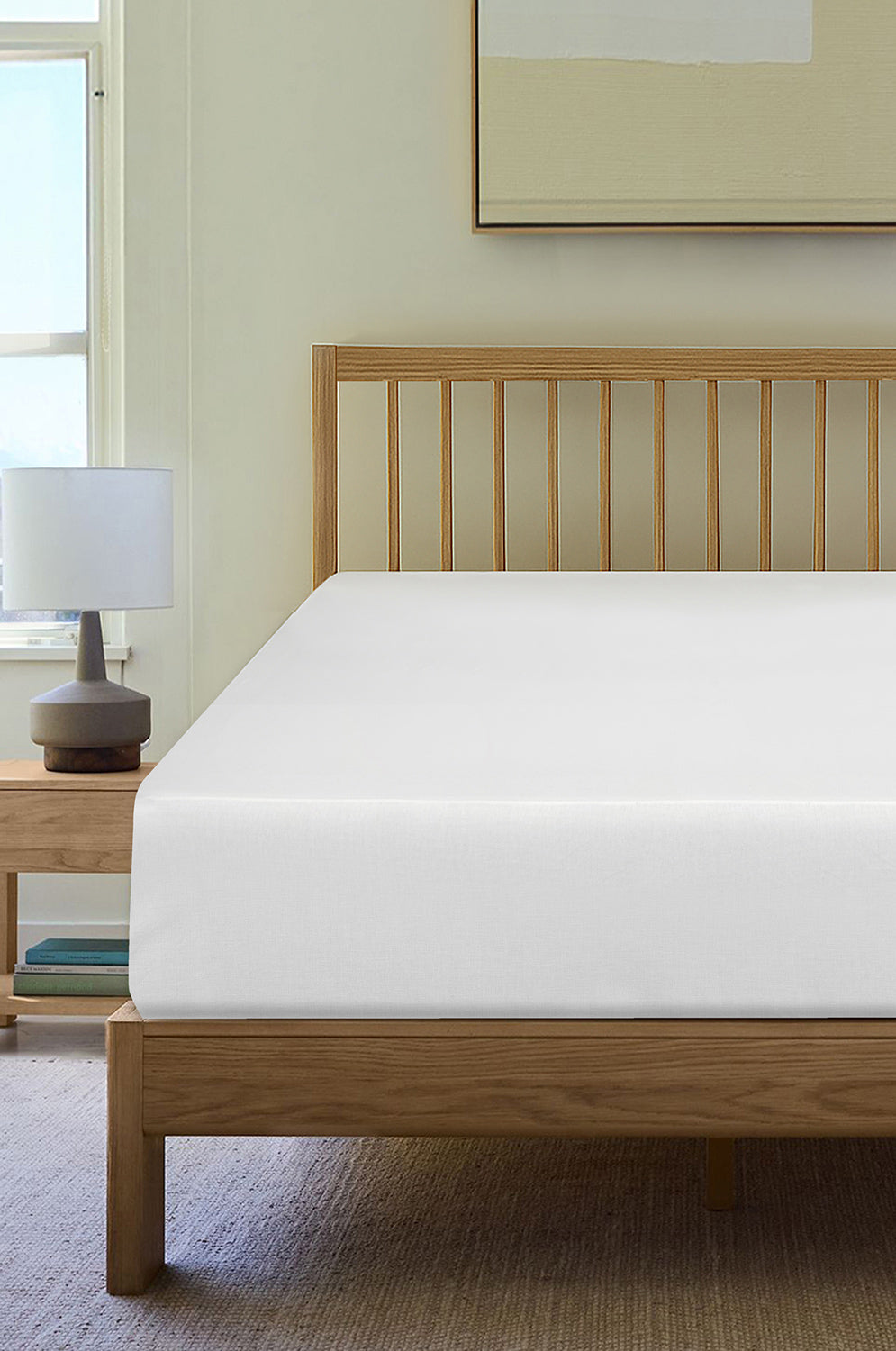 White Water Repellent Jersey Fitted  Sheet 25