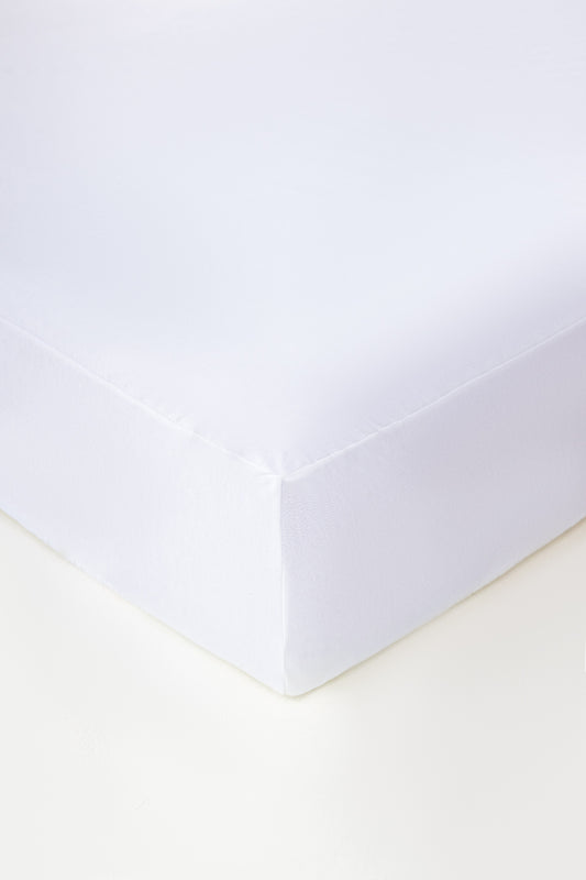 White Water Repellent Jersey Fitted  Sheet 25