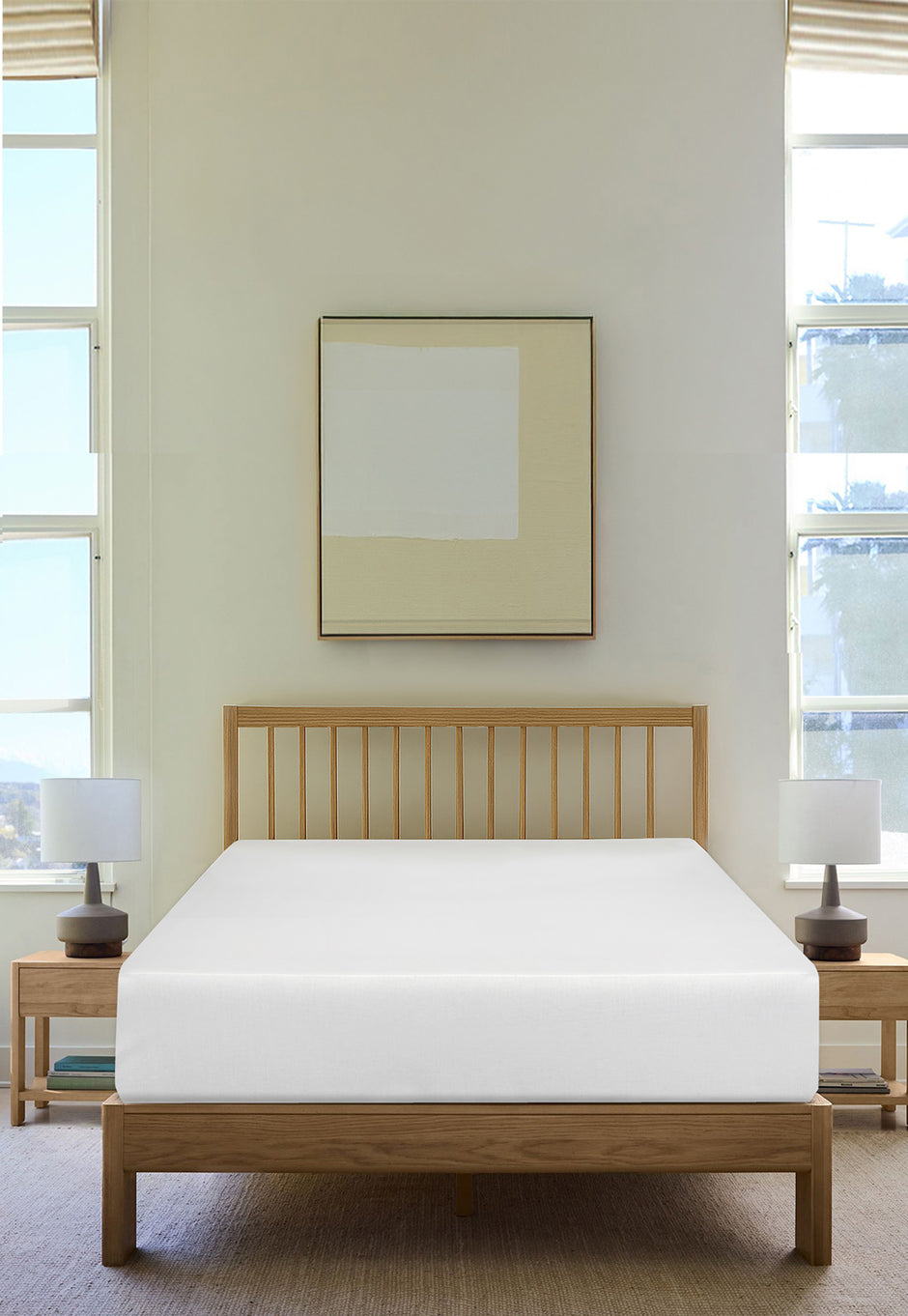 White Water Repellent Jersey Fitted  Sheet 25
