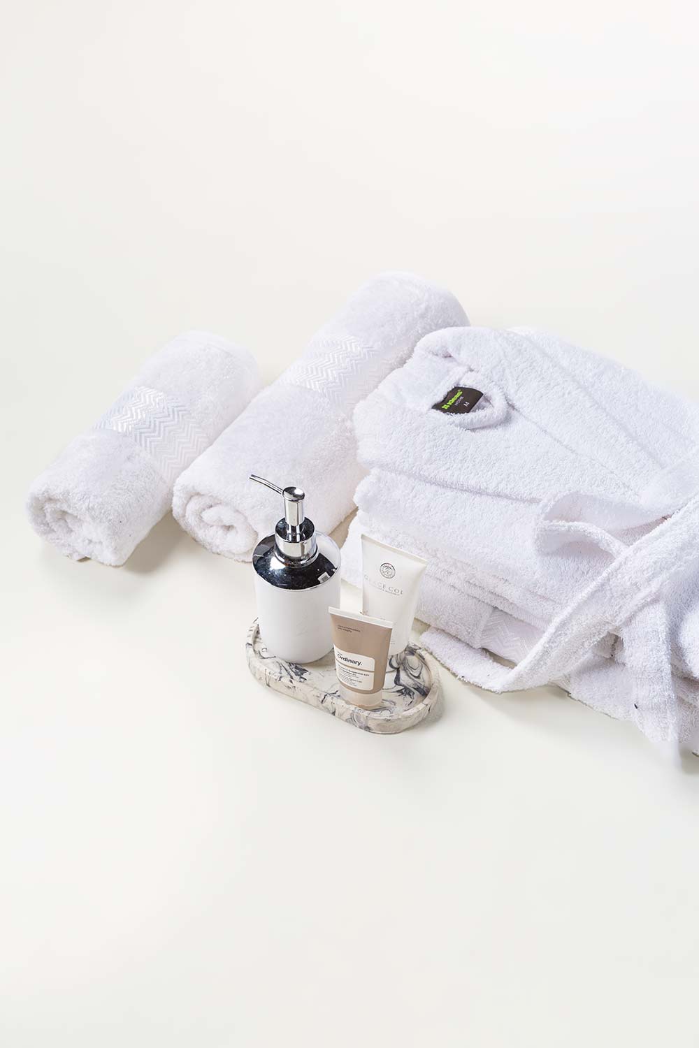 White Combed Bathrobe