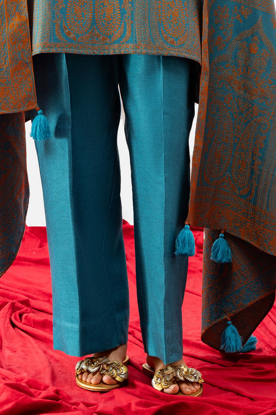3 Piece Yarn Dyed Jacquard Suit with Dupatta