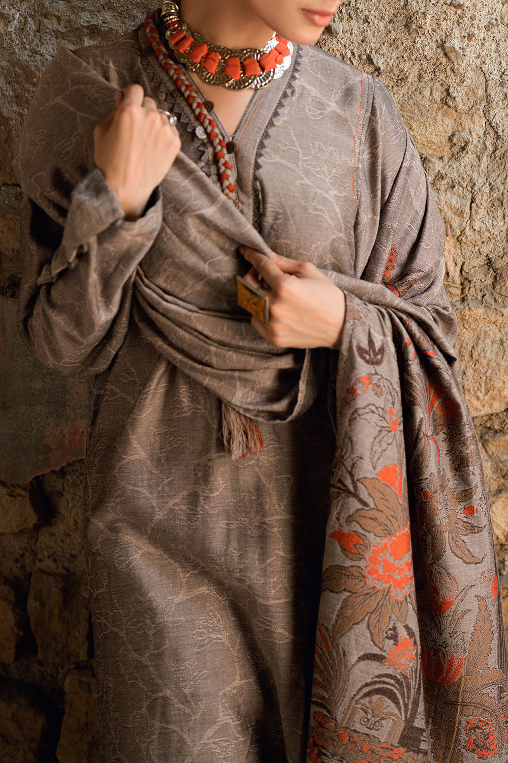 3 Piece Yarn Dyed Self Jacquard Suit with Shirt and Trouser MJ-52039