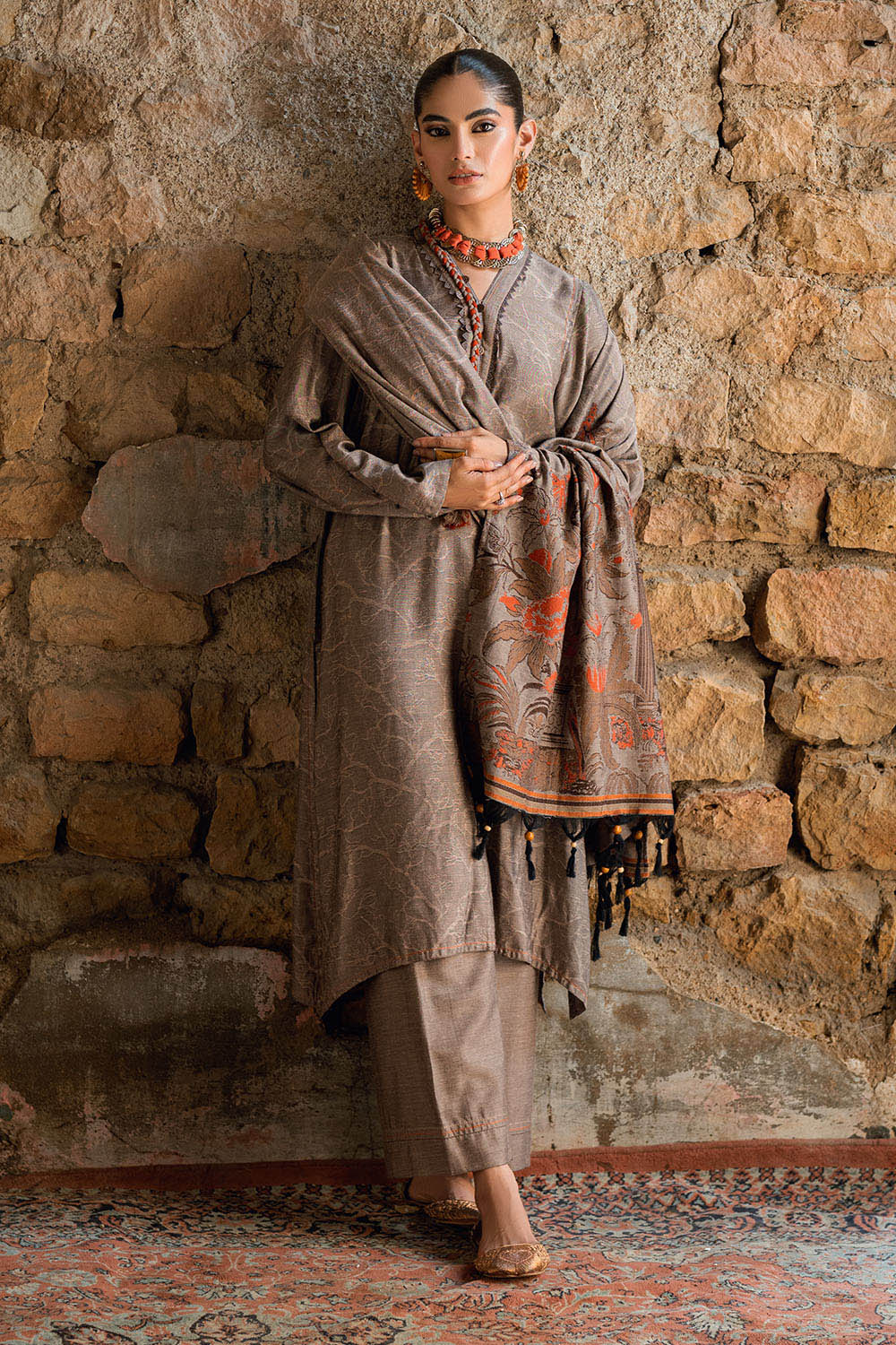3 Piece Yarn Dyed Self Jacquard Suit with Shirt and Trouser MJ-52039