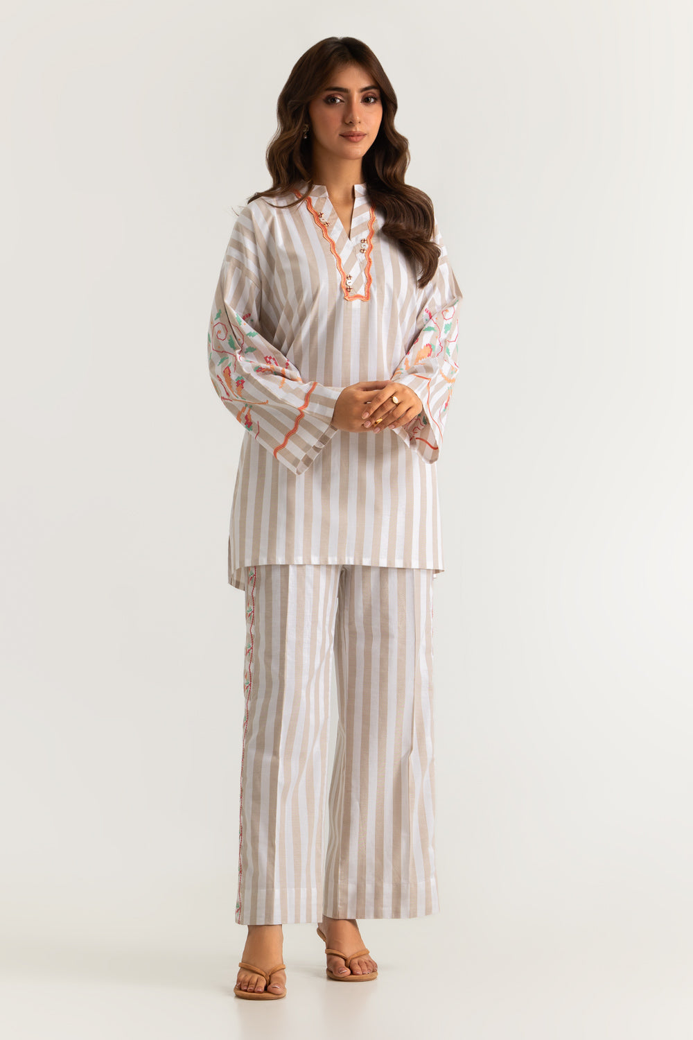 Yarn Dyed Embroidered Co-Ord Set