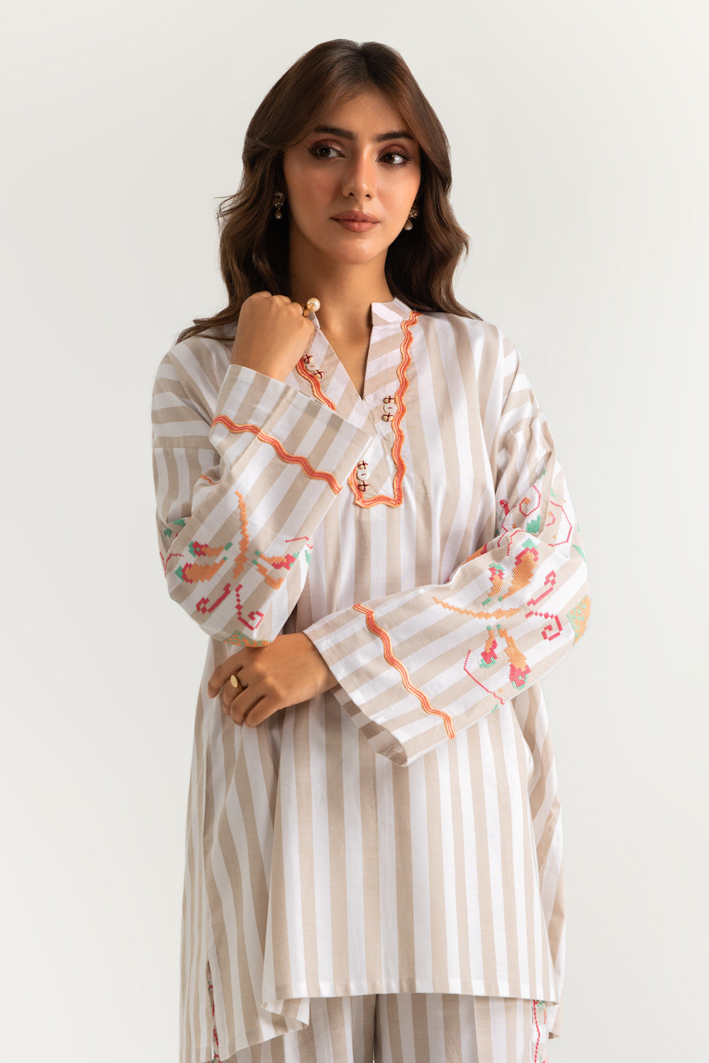 Yarn Dyed Embroidered Co-Ord Set