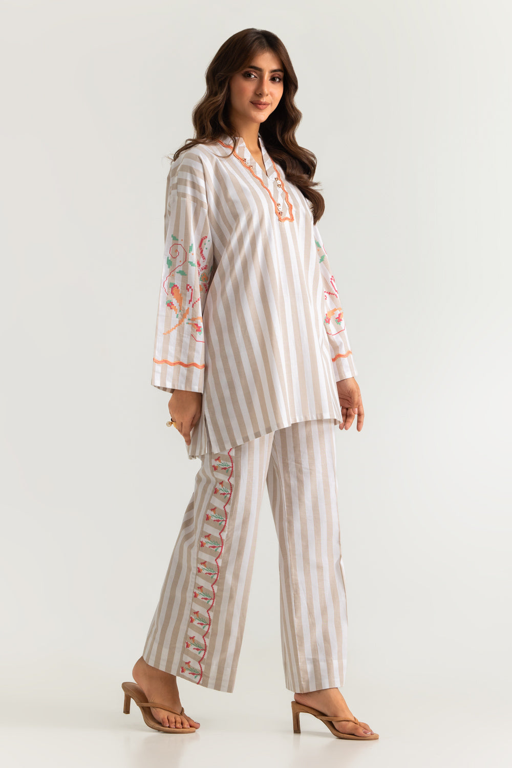 Yarn Dyed Embroidered Co-Ord Set
