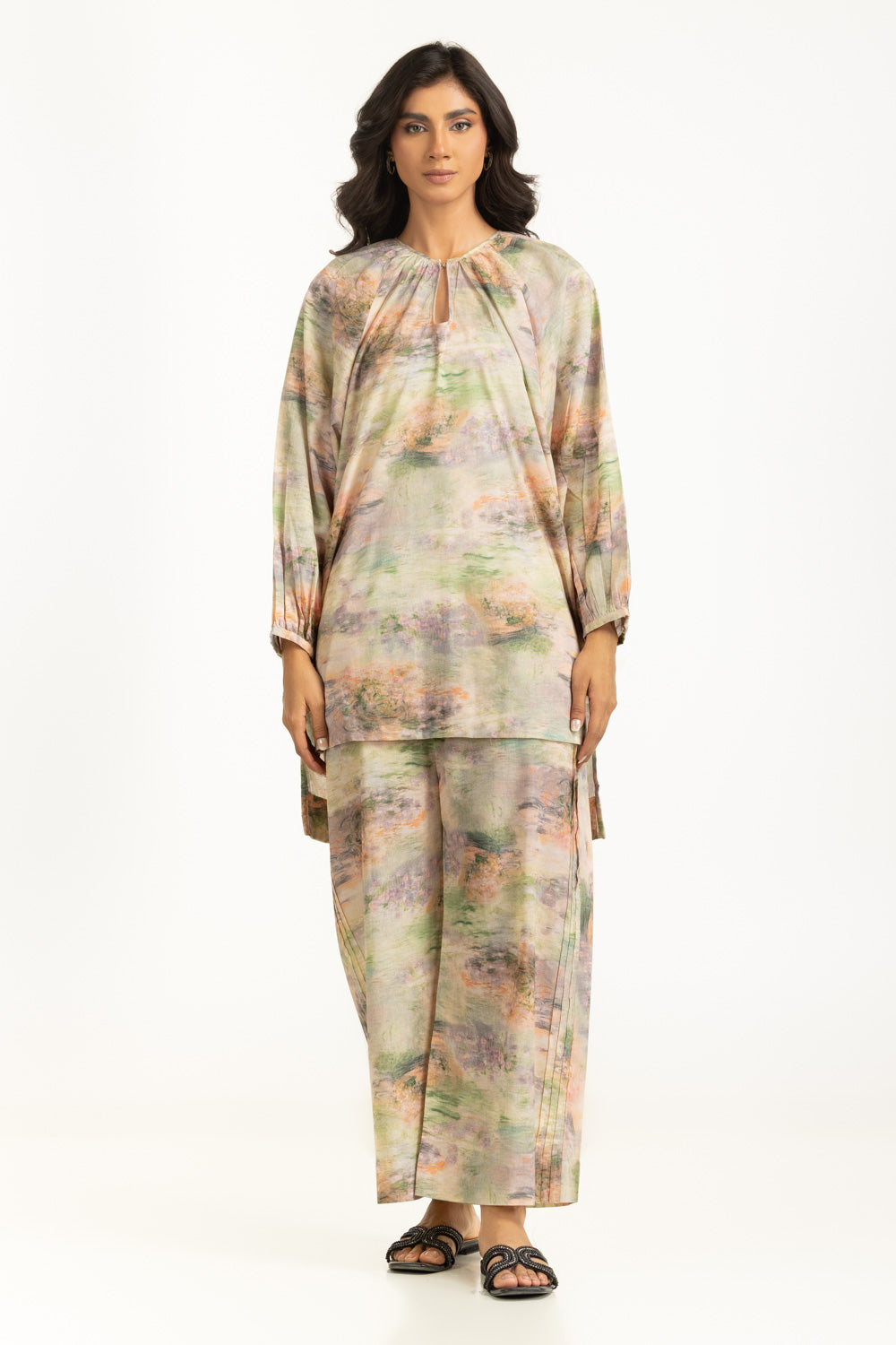 Yarn Lurex Printed Co-Ord Set IUSTTS-1325