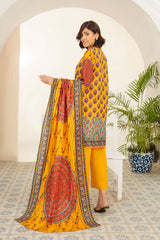 3 Piece Printed Khaddar Suit with Zari Cotton Dupatta SD-52180