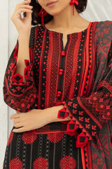 3 Piece Printed Khaddar Suit with Zari Cotton Dupatta SD-52181