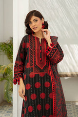 3 Piece Printed Khaddar Suit with Zari Cotton Dupatta SD-52181