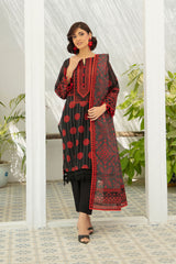 3 Piece Printed Khaddar Suit with Zari Cotton Dupatta SD-52181