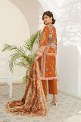 3 Piece Printed Khaddar Suit with Zari Cotton Dupatta SD-52182
