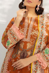 3 Piece Printed Khaddar Suit with Zari Cotton Dupatta SD-52182