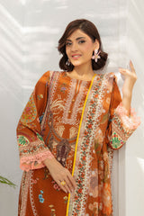 3 Piece Printed Khaddar Suit with Zari Cotton Dupatta SD-52182