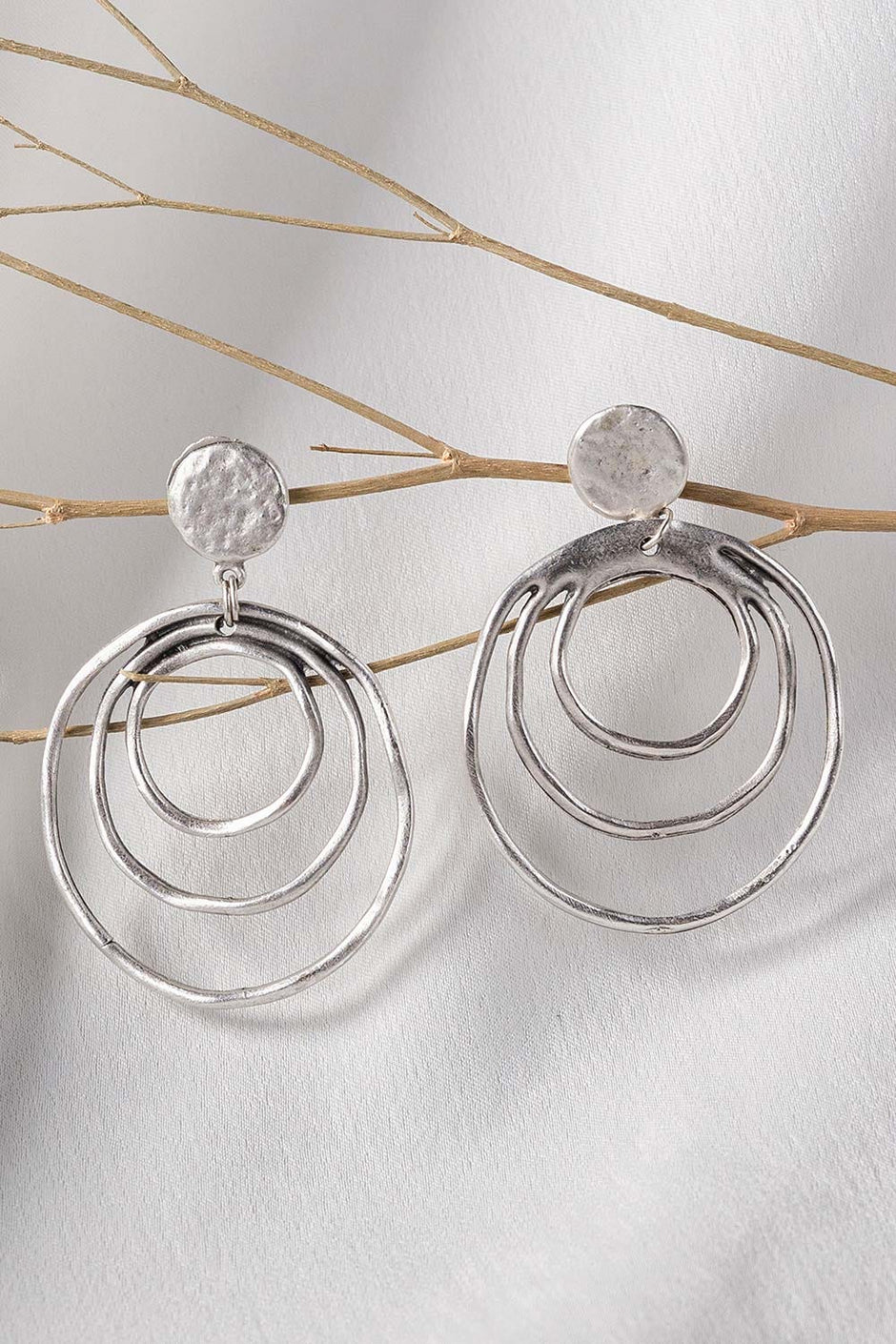 Abstract Silver Earrings