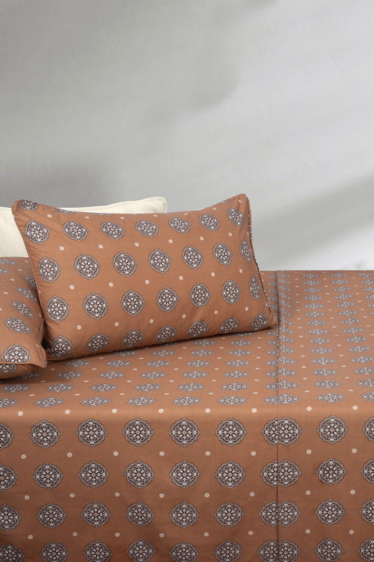 Amber Brown T-150 Bed Sheet Set