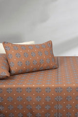 Amber Brown T-150 Bed Sheet Set