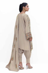3 Piece Unstitched Embroidered Acrylic Suit with Embroidered Acrylic Dupatta AP-42007