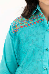 Junior Girl Aqua Basic Woven Top JGWT-2210018