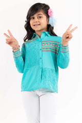 Junior Girl Aqua Basic Woven Top JGWT-2210018