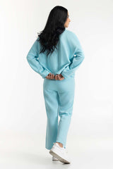 Aqua Embroidered Sweatshirt 224-212-037
