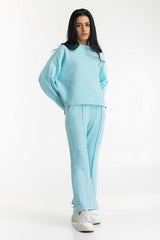Aqua Embroidered Sweatshirt 224-212-037