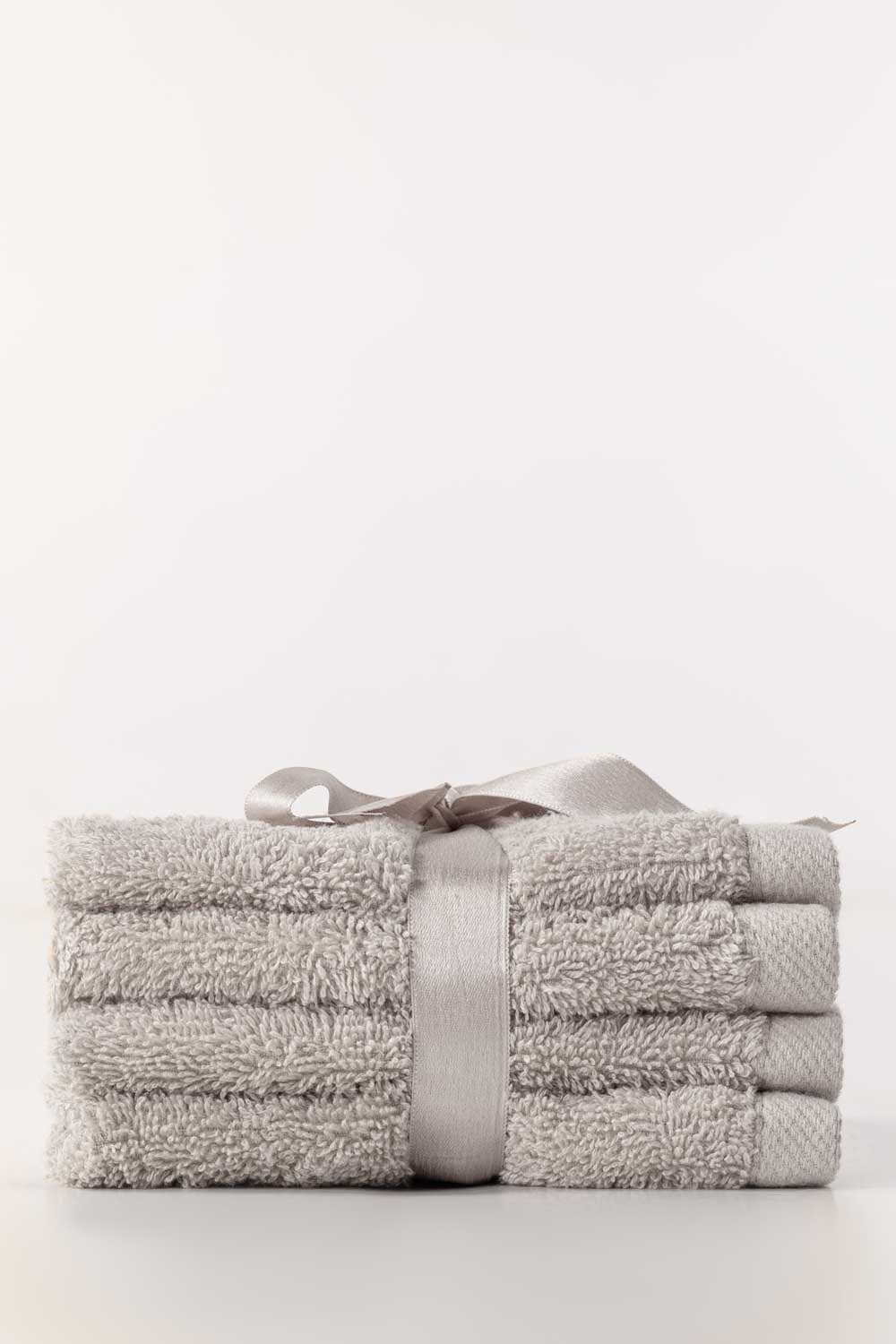 Ash Lilac Combed Towel 4 Pcs Set