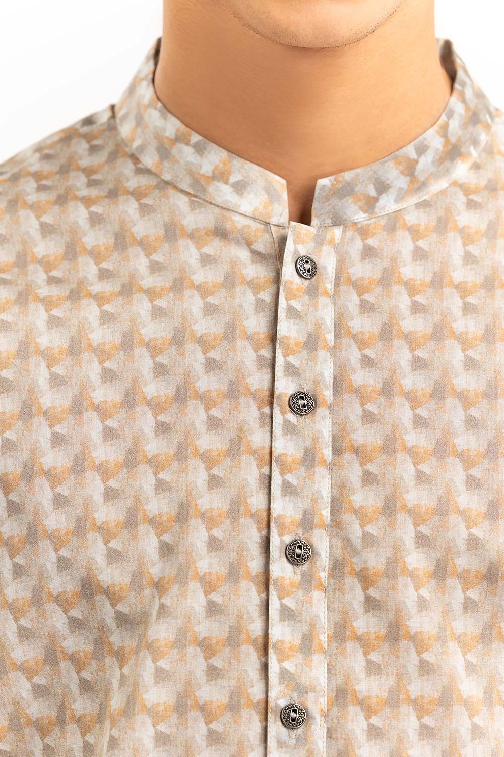 Ash Grey Printed Kurta