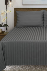 Ash Stripe Satin T-250 Bedsheet Set