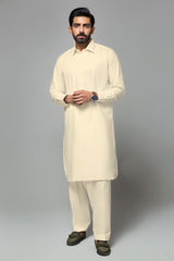 Dark Cream Unstitched Fabric AALISHAN LATHA