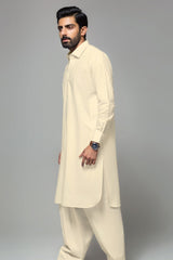 Dark Cream Unstitched Fabric AALISHAN LATHA