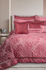 Aurora Red Jacquard Bed Spread