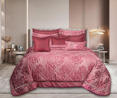 Aurora Red Jacquard Bed Spread