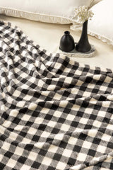 AW24-Checkered Single Ply Fleece Throw