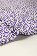 AW24-Purple Tile Single Ply Fleece Throw