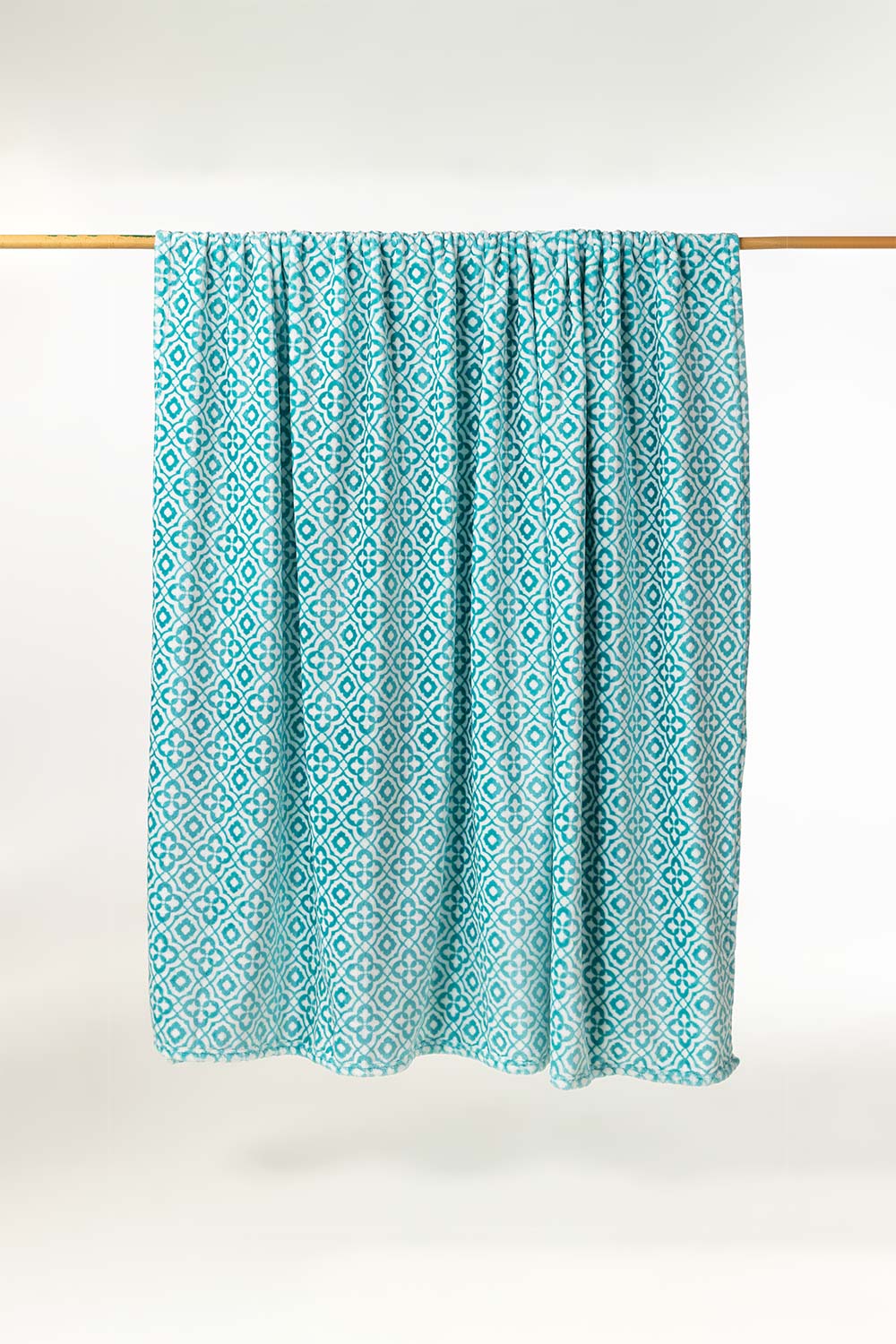AW24-Turq Tile Single Ply Fleece Throw