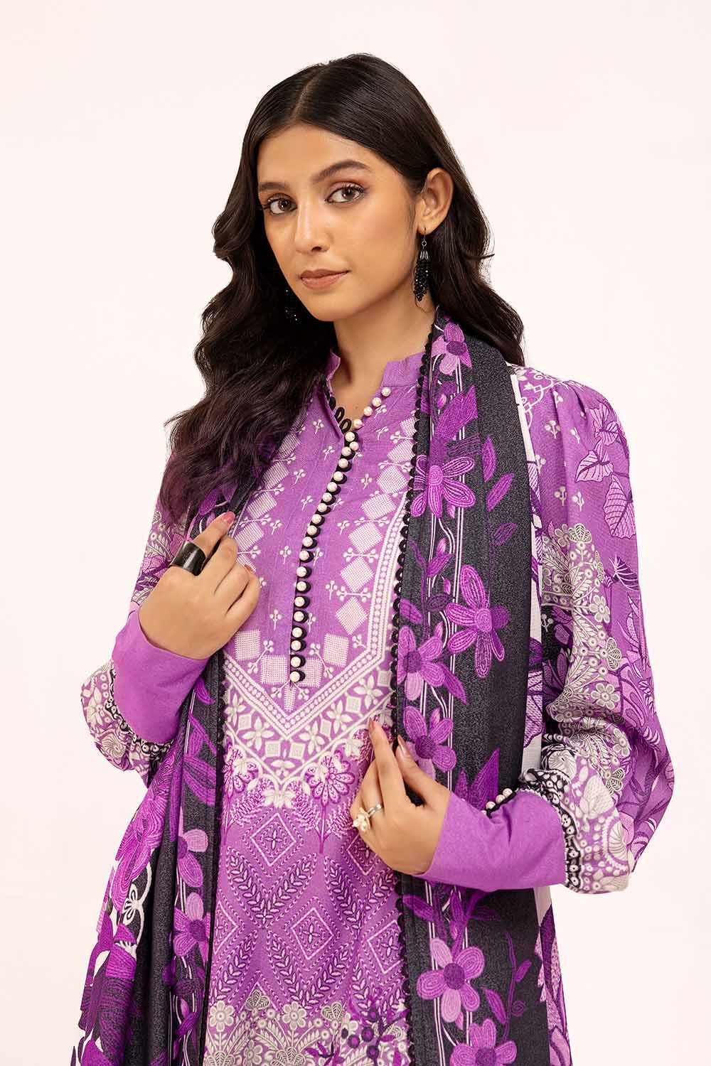 3 Piece Unstitched Printed Karandi Suit AY-42002