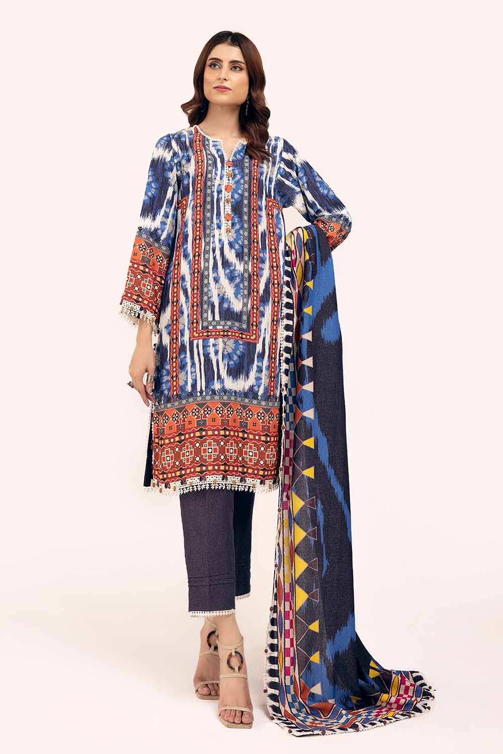 3 Piece Unstitched Printed Karandi Suit AY-42004