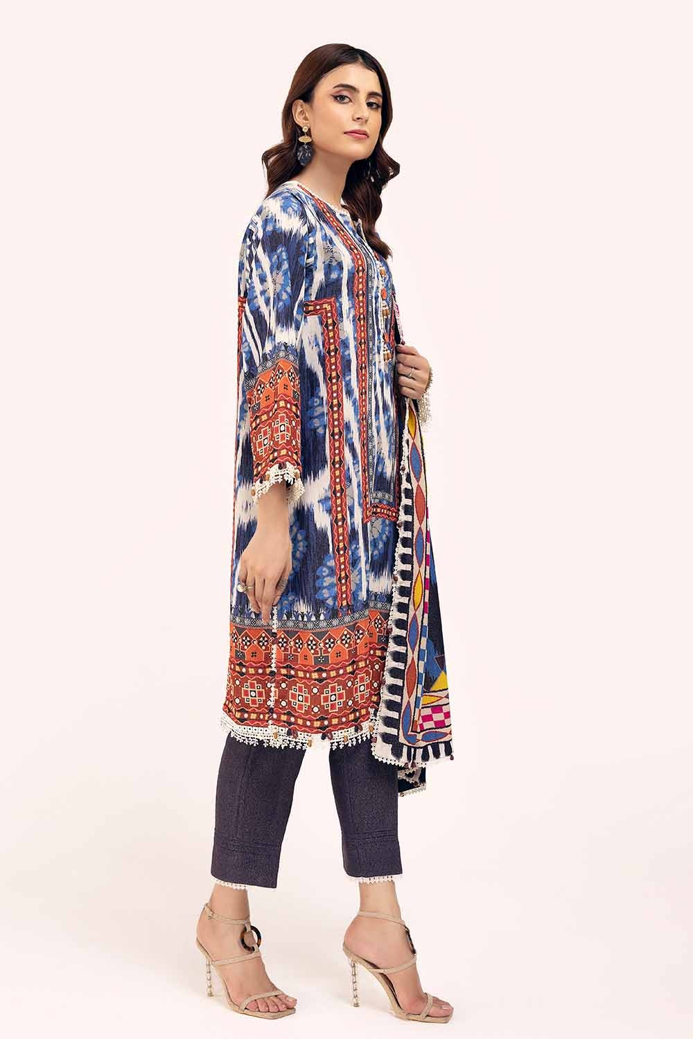 3 Piece Unstitched Printed Karandi Suit AY-42004
