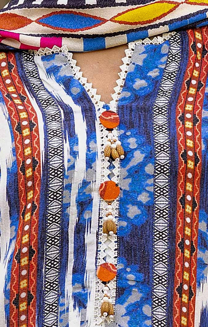 3 Piece Unstitched Printed Karandi Suit